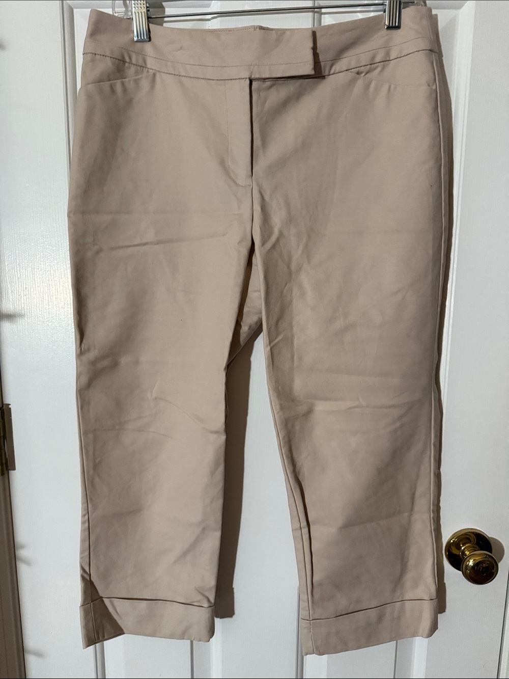 Ann Taylor Tan Cuffed Crop Chinos Curvy 6 Petite LIKE NEW